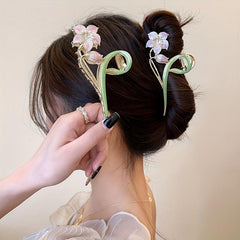 Lily Flower Hair Clip Large Hair Claw Female Head Headdress Hair Accessory