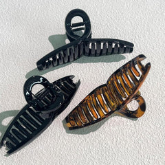6pcs Large Hair Claw Vintage Glossy Style Solid Shark Claw Hair Accessories