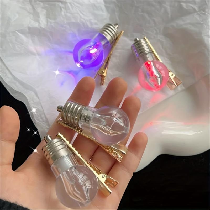 6pcs Lightening Bulb Hair Clip Duck Billed Side Bang Braids Funny Party