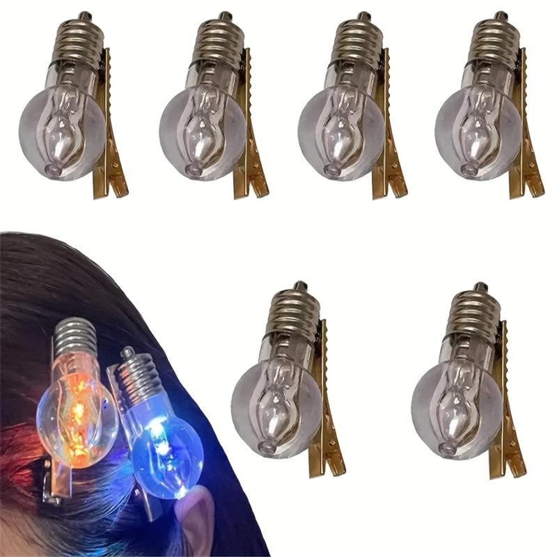 6pcs Lightening Bulb Hair Clip Duck Billed Side Bang Braids Funny Party