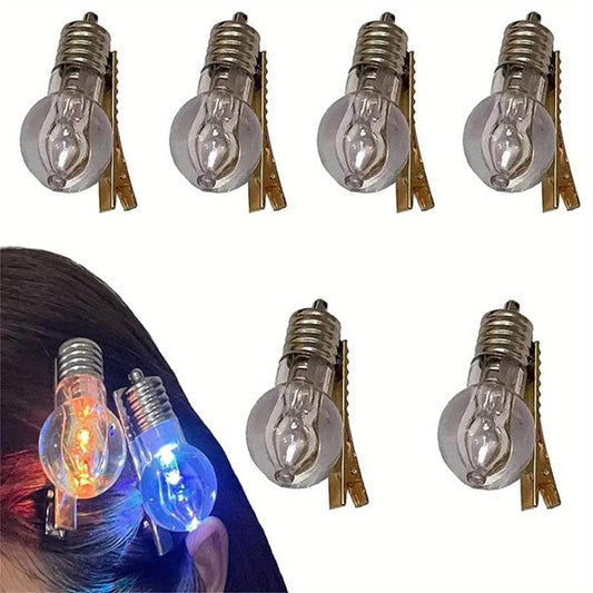 6pcs Lightening Bulb Hair Clip Duck Billed Side Bang Braids Funny Party