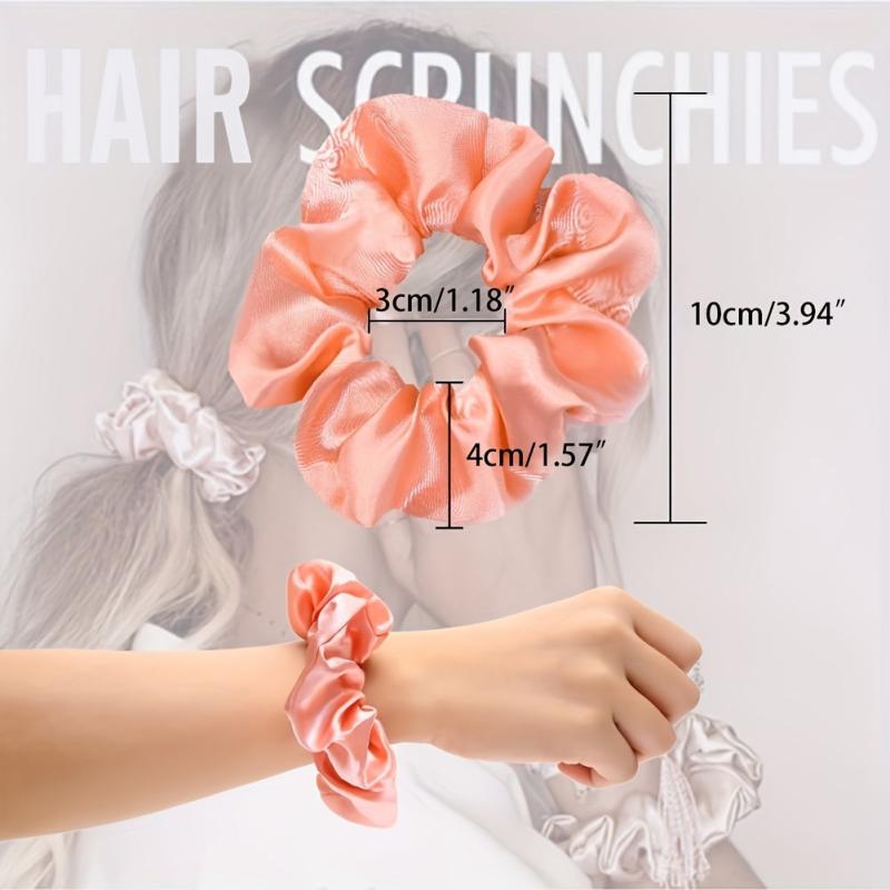 50PCS Satin Hair Scrunchies Curly Hair Silky Accessories Gift Pack
