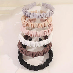6PCS Solid Satin Hair Band Headdress Head Hoop For Women Girls