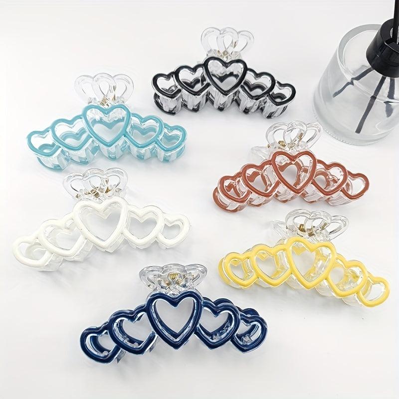 Heart Shape Hairclip Enamel Painted Hair Claw