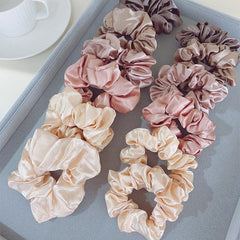 12 Satin Hair Tie Scrunchies Ponytail Holder Hair Rope Women Girls Accessories