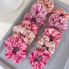 12 Satin Hair Tie Scrunchies Ponytail Holder Hair Rope Women Girls Accessories