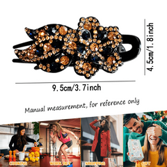 4 PCS Butterfly Hair Clip with Rhinestones Duckbill Clip Flowers for Women