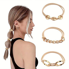 3 PCS Silver Golden Metal Hairband Bracelet Hair Accessories