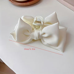 Sweet Beige Bow Hair Claw Clip Minimalist Hair Accessories