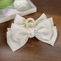 Sweet Beige Bow Hair Claw Clip Minimalist Hair Accessories