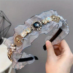 Lace Headband Rhinestone Hair Band Girls Party Prom