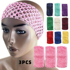 3PCS Knitted Headband Crochet Hair Band for Women Girls
