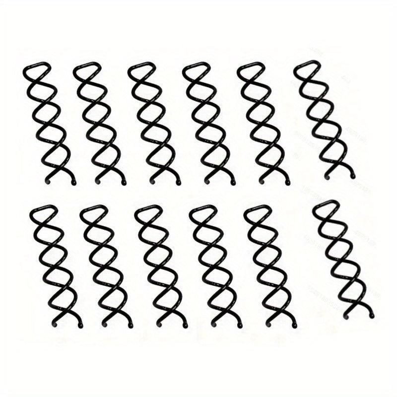 12pcs Spiral Hair Clip Invisible Hair Pin Metal Hairpin For Braids