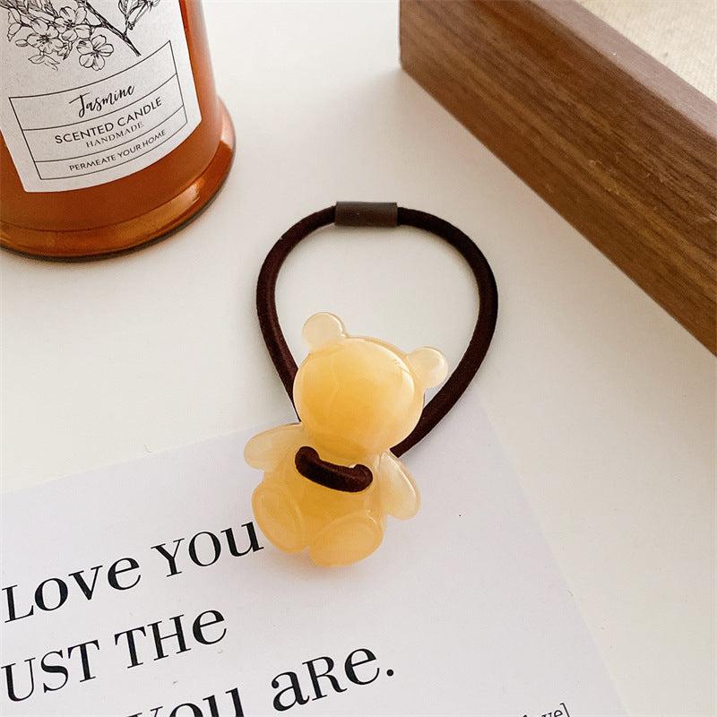 Jelly Flower Hair Tie Cartoon Flower Decor Hair Ring Elastic Ponytail Holder