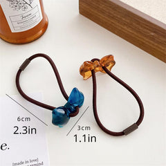 Jelly Flower Hair Tie Cartoon Flower Decor Hair Ring Elastic Ponytail Holder
