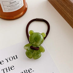 Jelly Flower Hair Tie Cartoon Flower Decor Hair Ring Elastic Ponytail Holder