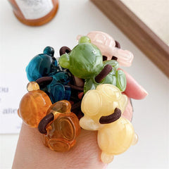 Jelly Flower Hair Tie Cartoon Flower Decor Hair Ring Elastic Ponytail Holder