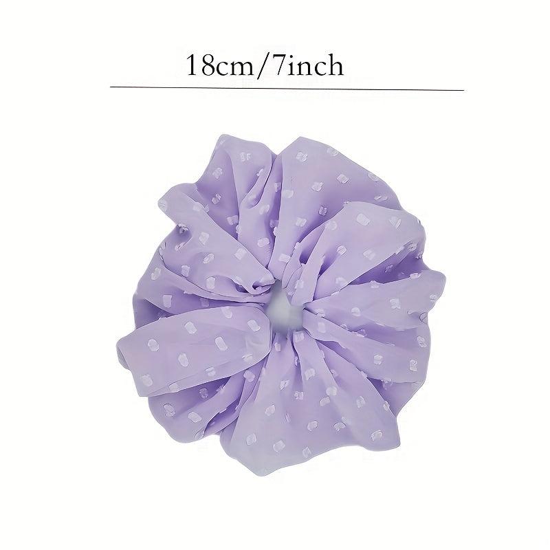 Polka Dot Chiffon Scrunchies Hair Tie Hair Rope Ponytail Holder for Women Girls
