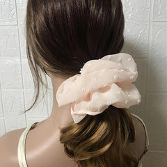 Polka Dot Chiffon Scrunchies Hair Tie Hair Rope Ponytail Holder for Women Girls