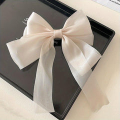 Organza Bow Barrette Ribbon Hair Clip for Women Girls