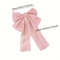 Organza Bow Barrette Ribbon Hair Clip for Women Girls