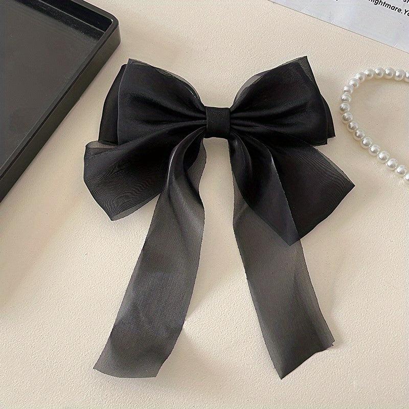 Organza Bow Barrette Ribbon Hair Clip for Women Girls
