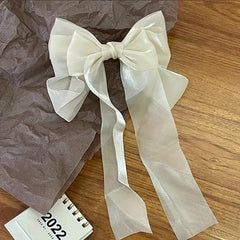 Organza Bow Barrette Ribbon Hair Clip for Women Girls