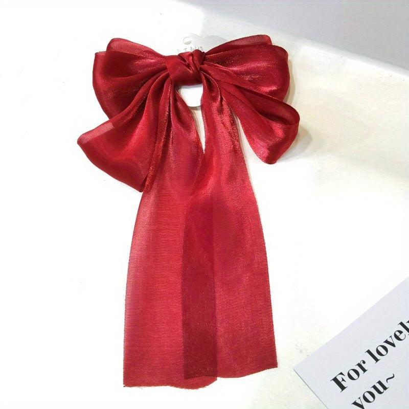 Organza Bow Barrette Ribbon Hair Clip for Women Girls