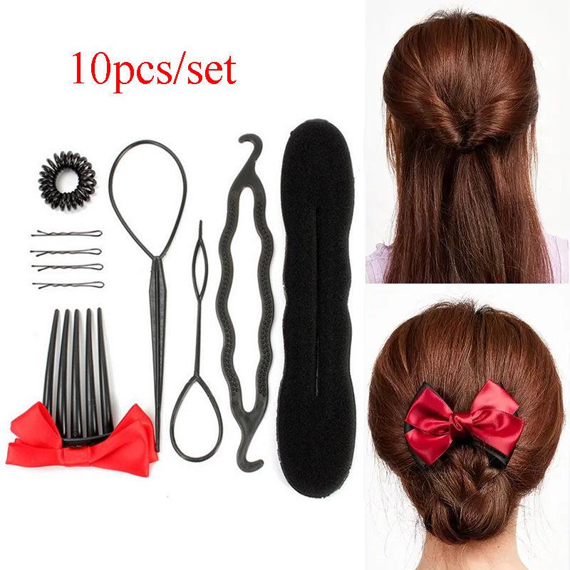Hair Braiding Tool Set Bun Maker Styling Disk DIY Accessories Hair Combs Hairpin