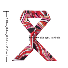 Silky Scarf Chain Printed Hair Scarf for Women Girls