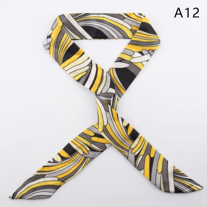 Silky Scarf Chain Printed Hair Scarf for Women Girls