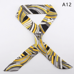 Silky Scarf Chain Printed Hair Scarf for Women Girls