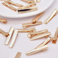 30pcs Golden Single Prong Hair Clips for DIY Craft Accessory