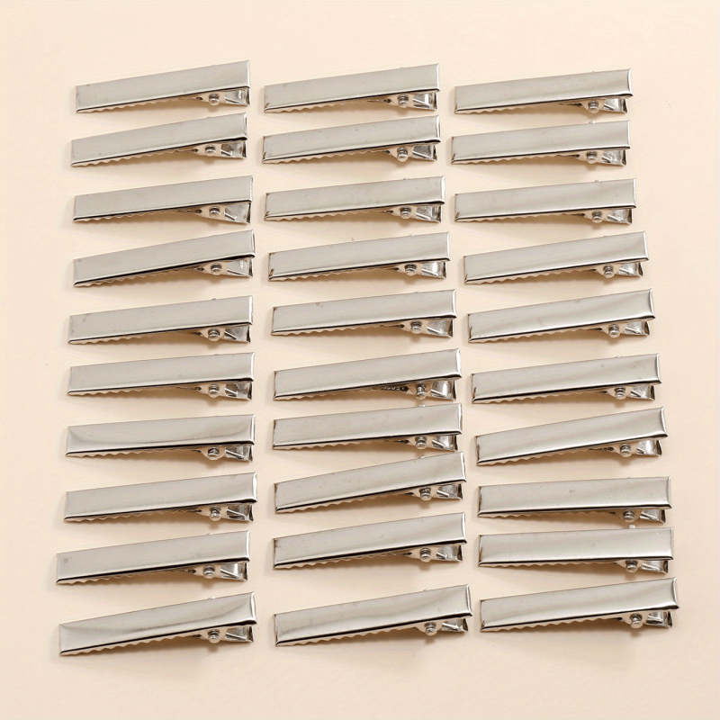 30pcs Golden Single Prong Hair Clips for DIY Craft Accessory