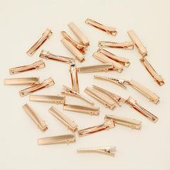 30pcs Golden Single Prong Hair Clips for DIY Craft Accessory