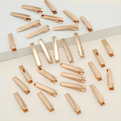 30pcs Golden Single Prong Hair Clips for DIY Craft Accessory
