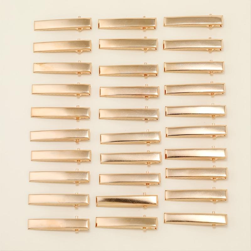 30pcs Golden Single Prong Hair Clips for DIY Craft Accessory