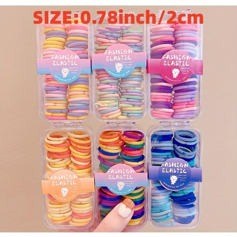 Colorful Small Hair Elastics Ties Stretchy Rubber Bands Ponytail Holder