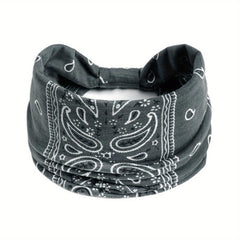 Boho Headband Stretchy Wide Hair Band Turban Paisley Pattern Knot