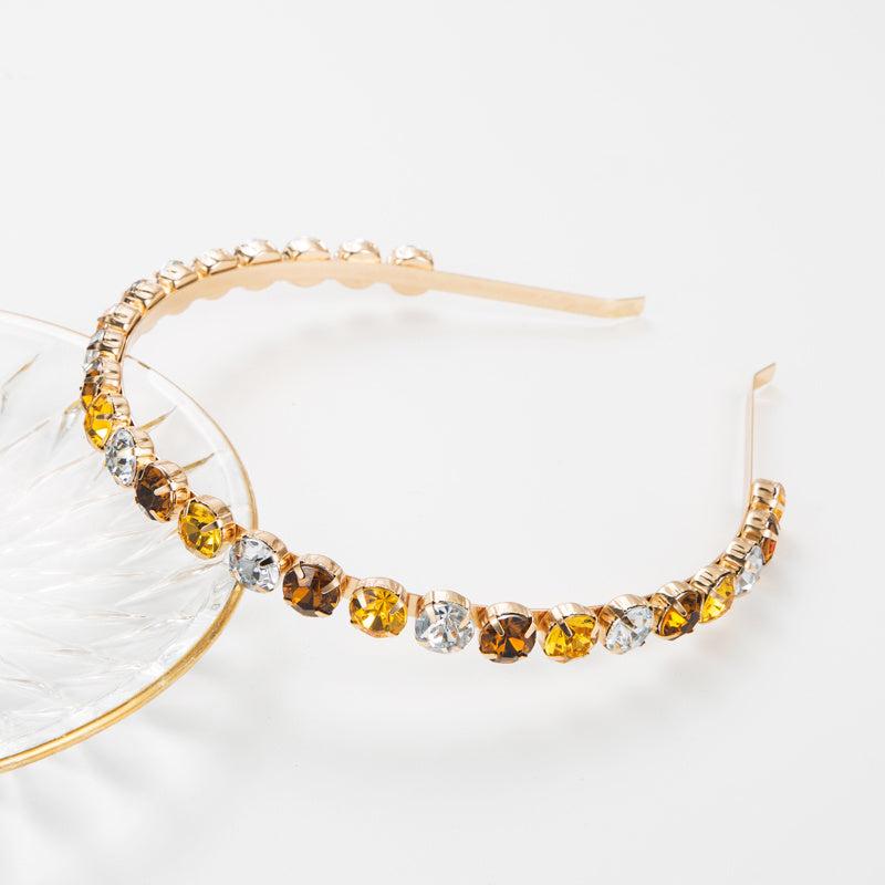 Vintage Rhinestone Headband Elastic Thin Hair Hoop for Women Girls