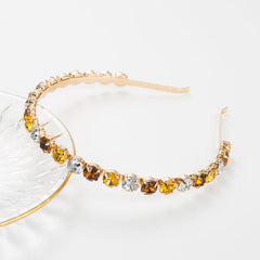 Vintage Rhinestone Headband Elastic Thin Hair Hoop for Women Girls