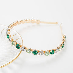 Vintage Rhinestone Headband Elastic Thin Hair Hoop for Women Girls