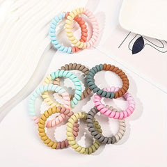 Frosted Spiral Hair Tie Ponytail Hair Rope Elastic Hair Band Set