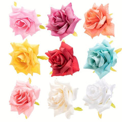 Rose Hair Tie Fabric Colorful Hair Rope Vacation Beach Style Ponytail Holder