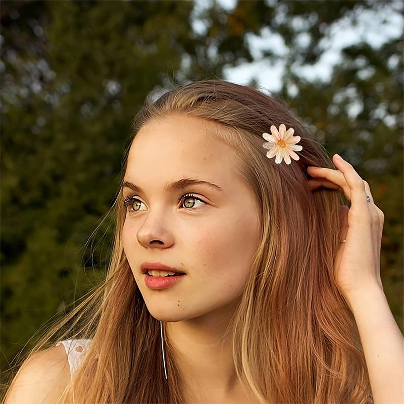 Colorful Flower Hair Clip Rhinestone Hair Pin Barrette