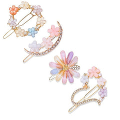 Colorful Flower Hair Clip Rhinestone Hair Pin Barrette