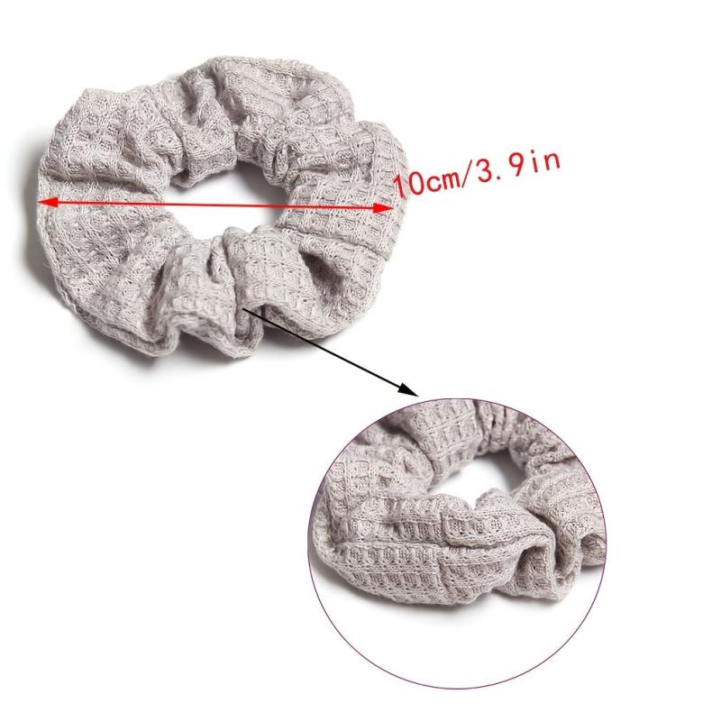 Plaid Candy Knitted Hair Scrunchies Soft Fabric for Women Girls