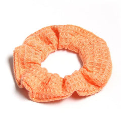 Plaid Candy Knitted Hair Scrunchies Soft Fabric for Women Girls