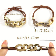 4pcs Boho Style Hair Ring Elastic Ponytail Holder Hair Accessories