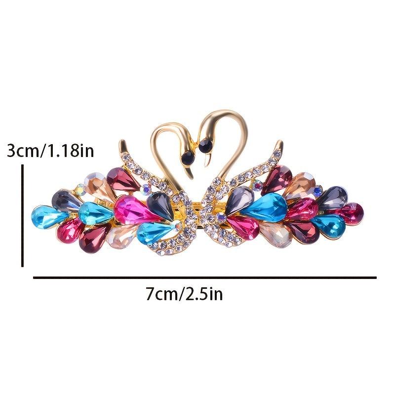Rhinestone Hair Barrettes Jeweled Hair Clips Hair Styling Accessories